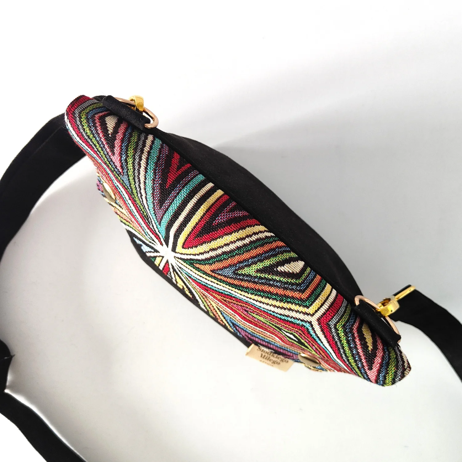 Torebka L E A Geometric Shapes-mini torebka żakard/nubuk