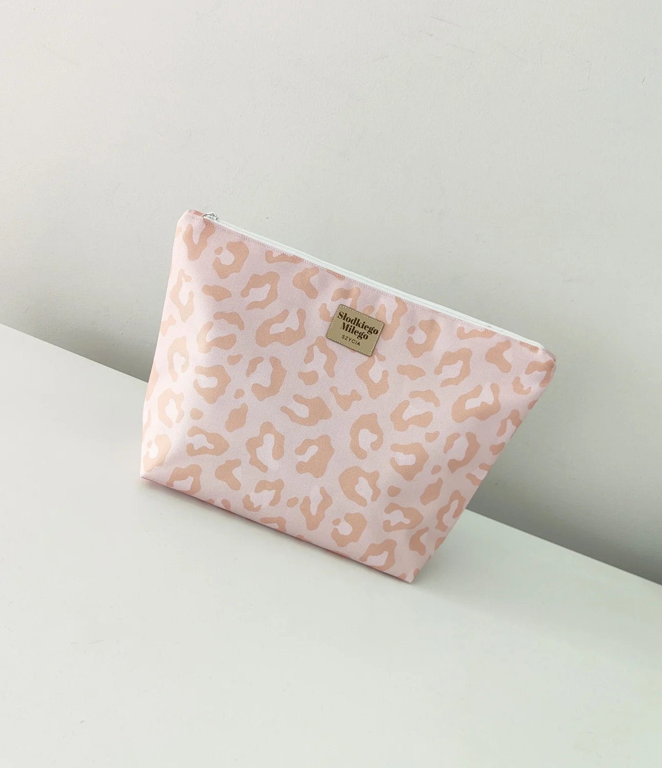 Kosmetyczka Duża Peach Leopard Print