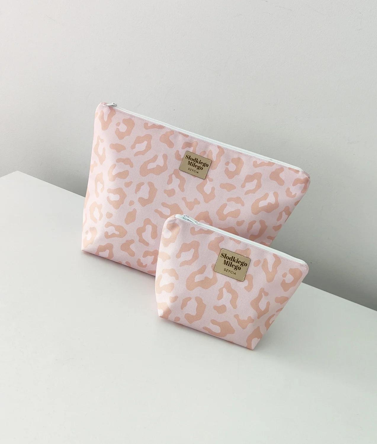 Kosmetyczka Duża Peach Leopard Print