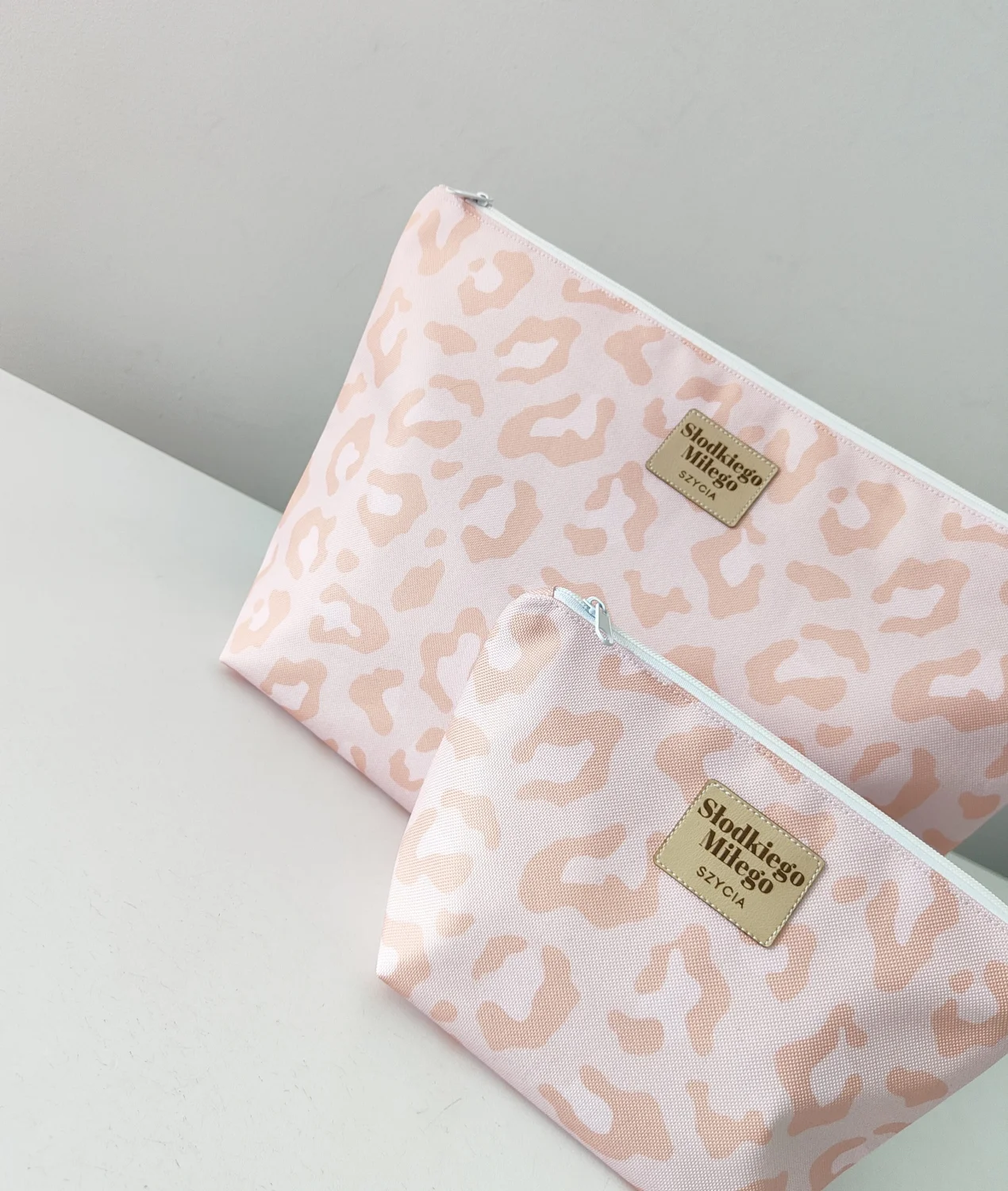 Kosmetyczka Mała Peach Leopard Print