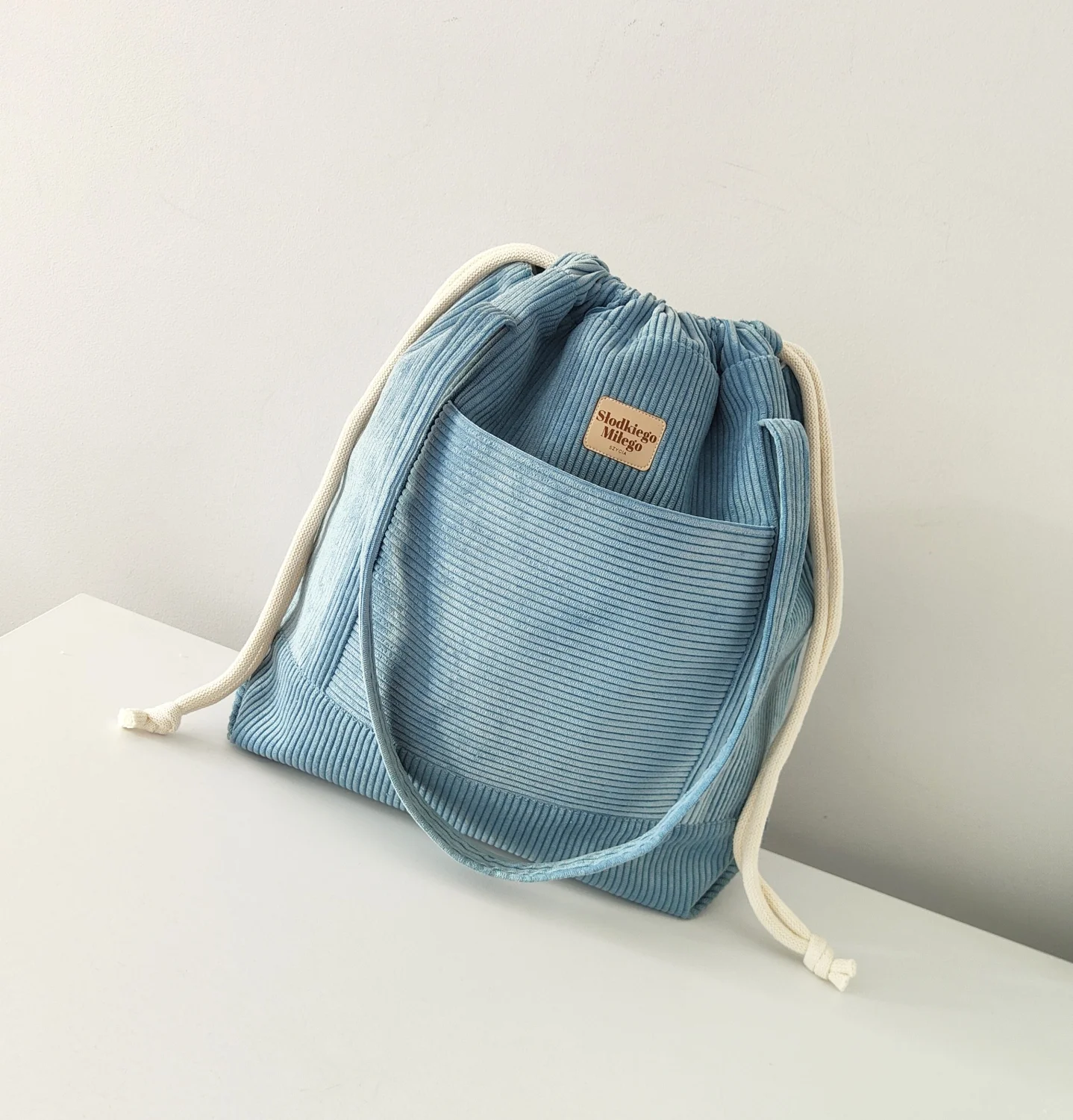 Torba SummerBag SKY-duża błękitna torba sztruksowa