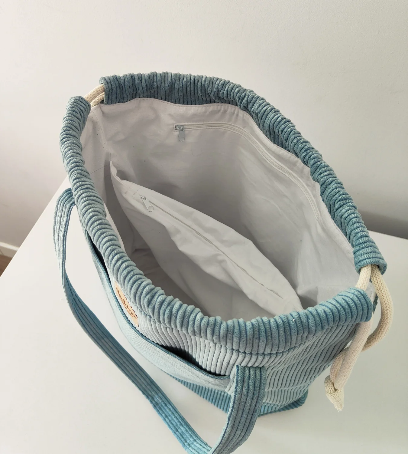 Torba SummerBag SKY-duża błękitna torba sztruksowa