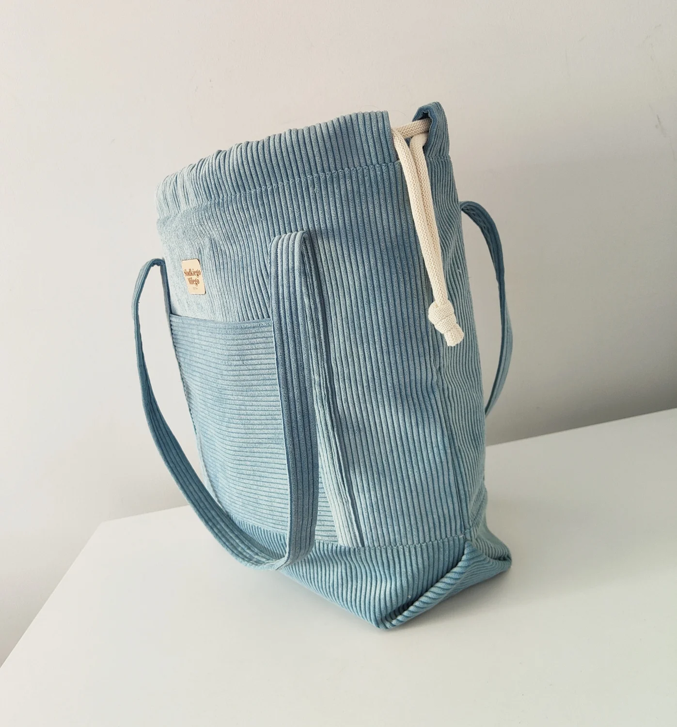 Torba SummerBag SKY-duża błękitna torba sztruksowa