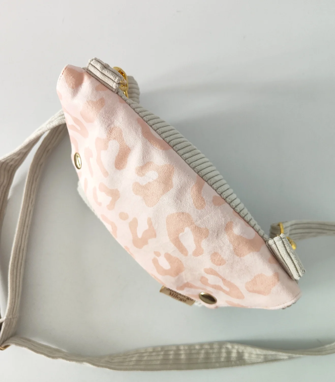 Torebka damska L E A Sand Peach Leopard Print-mini torebka sztruks/żakard