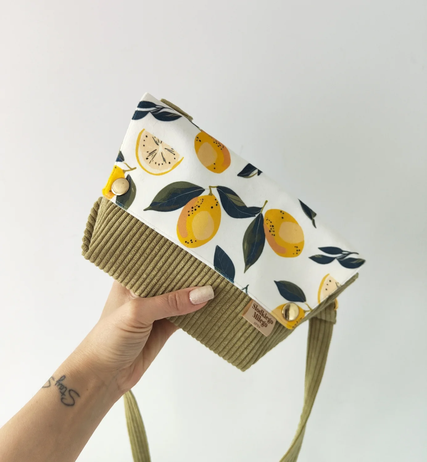 Torebka damska L E A Lima Juicy Lemons-mini torebka sztruks/żakard
